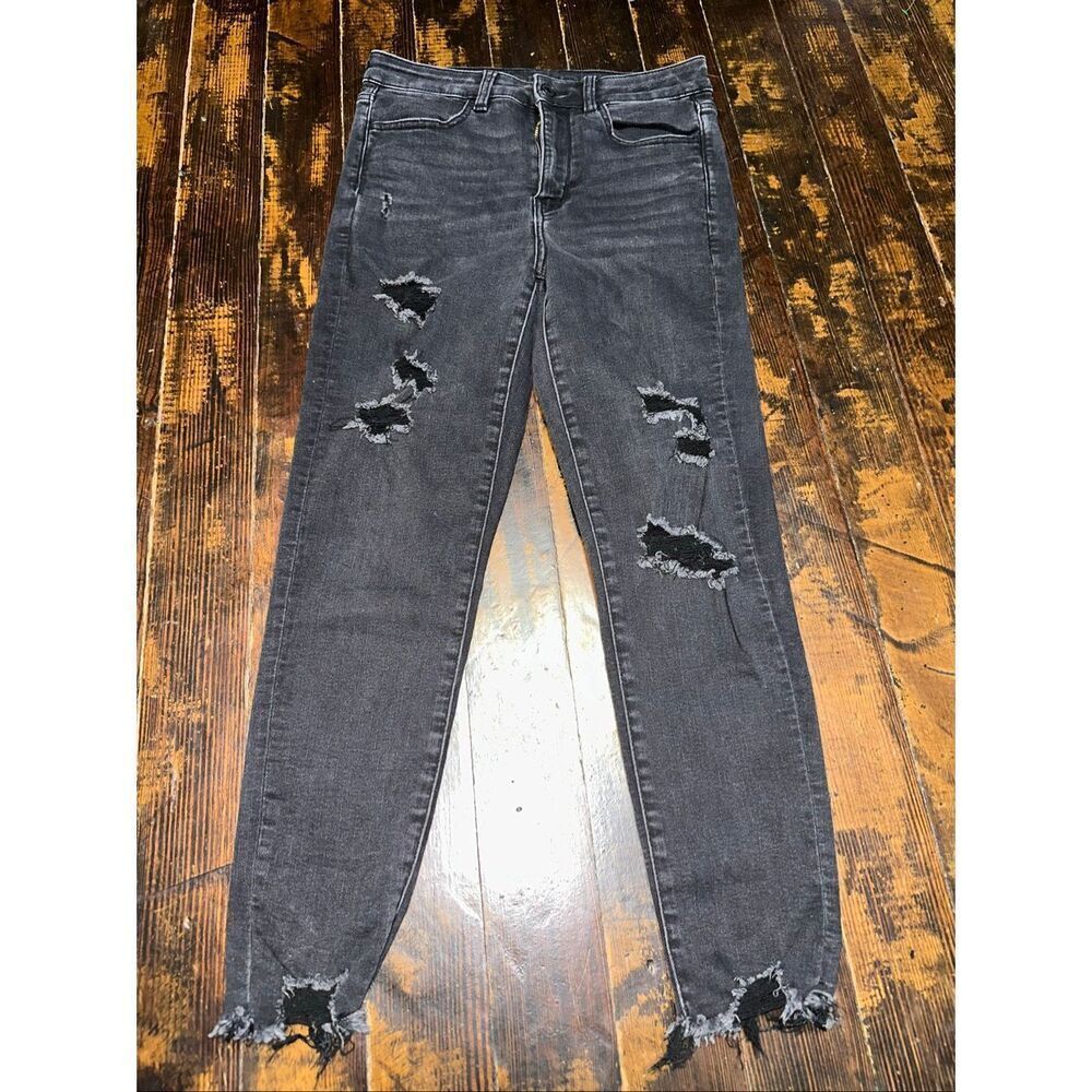 American Eagle stretchy normcore 8 destroyed hi-rise jeggings